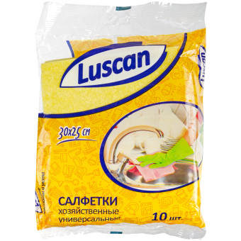 Салфетки хозяйственные Luscan вискоза 30х25 см 70 г/кв.м (10 штук в упаковке)
