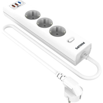 Сетевой фильтр Philips CHP8236WB/51 на 3 розетки 3 метра + 2 USB