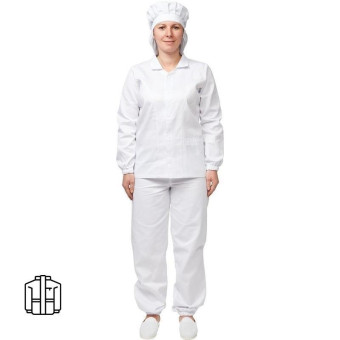 Куртка для пищевого производства женская у17-КУ белая (размер 56-58 рост 158-164)