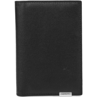Обложка для паспорта Fabretti из натуральной кожи черного цвета (54019N-2)