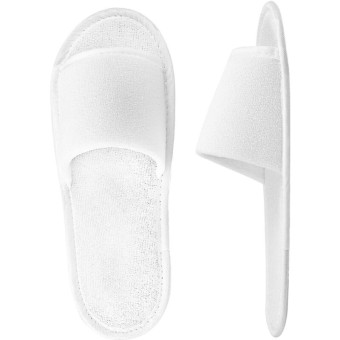 Тапочки одноразовые махровые открытый мыс подошва 3 мм белые (100 пар в  упаковке)
