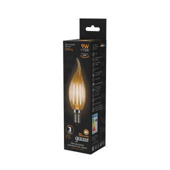 Лампа светодиодная Gauss LED Filament CA 9Вт E14 2700К 680Лм 220В 104801109