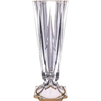 Ваза для цветов Max Crystal Metropolitan Gold прозрачная (высота 39 см)