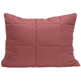 Подушка KyuAr 50х70 см искусственный лебяжий пух/микрофибра стеганная (коричневая)