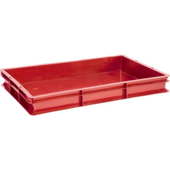 Ящик (лоток) универсальный хлебный из ПНД 600x400x75 мм красный