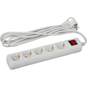 Удлинитель Эра UX-5es-1.5m 5 розеток 1.5 м с заземлением и выключателем