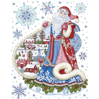 Наклейка новогодняя Magic Time Дедушка и Снегурочка (30x38 см)