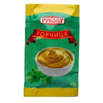 Горчица Руконт русская порционная 50 штук в упаковке