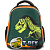 Ранец Комус Класс (№1 School) Basic T-Rex зеленый анатомический неоновая подсветка корпуса на пульте д/у с двумя отделениями