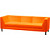 Диван трехместный Evolution оранжевый (искусственная кожа)