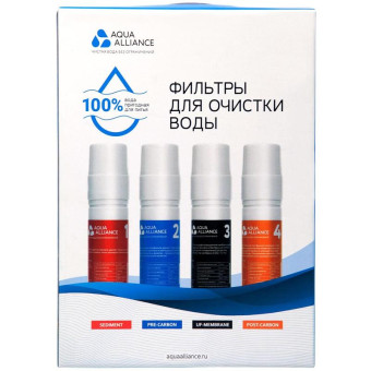 Фильтр для пурифайера AEL Aquaаlliance (4 штуки в упаковке) в цветной коробке