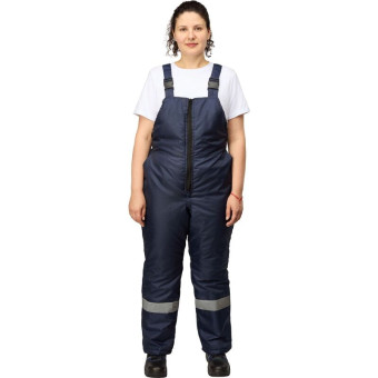 Полукомбинезон рабочий зимний женский з46-ПК с СОП синий (размер 40-42, рост 158-164 см)