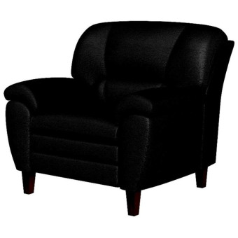 Кресло Bayu черное (натуральная кожа с компаньоном)