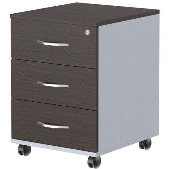 Тумба подкатная Imago с замком (венге магия/металлик, 412x450x551 мм, 3 ящика)