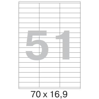Этикетки самоклеящиеся Office Lable 70x16.9 мм белые (51 штука на листе, 50 листов в упаковке)