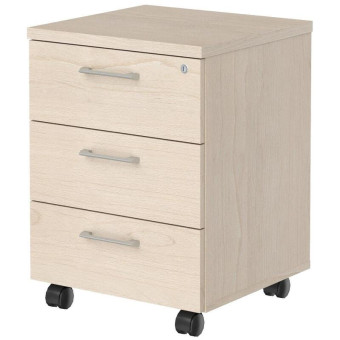 Тумба подкатная Xten XMC-3DА с центральным замком (бук тиара, 465х450х634 мм, 3 ящика)