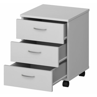 Тумба подкатная Бюджет 2556 (белый шагрень, 398х350х521 мм, 3 ящика)