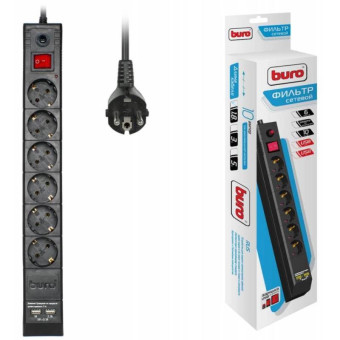 Сетевой фильтр Buro BU-SP1.8 на 6 розеток 1,8 метра