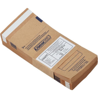 Пакет для стерилизации Клинипак для паровой и газовой стерилизации 75 х 150 мм (100 штук в упаковке)