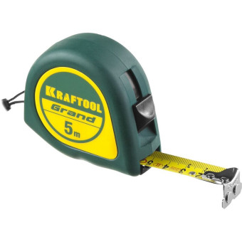 Рулетка измерительная Kraftool Grand 5 м х 19 мм закаленная сталь с магнитным зацепом (34022-05-19)