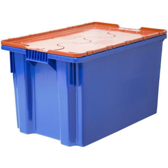 Ящик (лоток) универсальный из ПНД 600х400х350 мм синий/оранжевый
