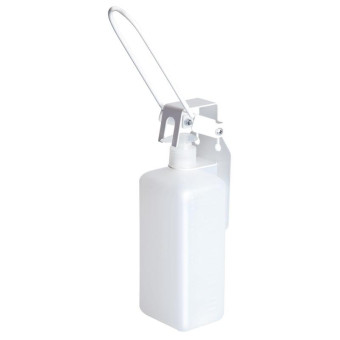 Дозатор для антисептика/дезинфицирующих средств локтевой металл/пластик 1 л (держатель, флакон для дезинфицирующего средства 1 л)