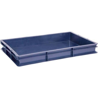 Ящик (лоток) универсальный хлебный из ПНД 600x400x75 мм синий