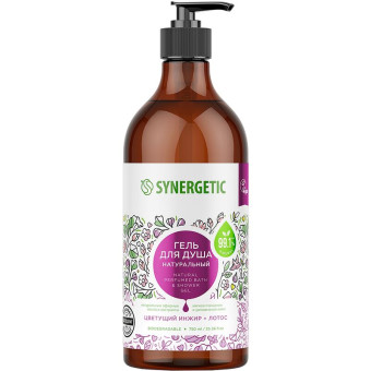 Гель для душа Synergetic Цветущий инжир и лотос увлажняющий 750 мл