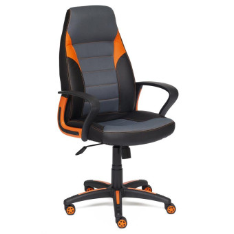 Кресло игровое Easy Chair Impreza черное/оранжевое (экокожа/сетка/ткань/пластик)