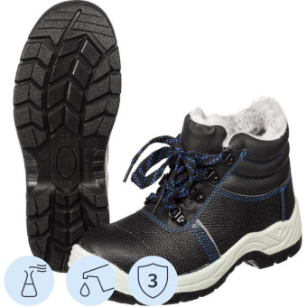 Ботинки рабочие зимние 116152 ПУ-ТПУ из натуральной/искусственной кожи  чёрные (размер 43)