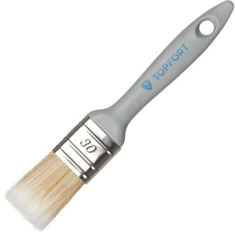 Кисть малярная плоская TOPFORT из смешанной щетины 30x15 мм серая