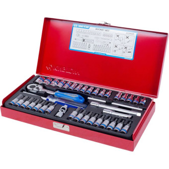 Набор головок шестигранных King Tony 4-13 мм 1/4" 39 предметов (2539MR)