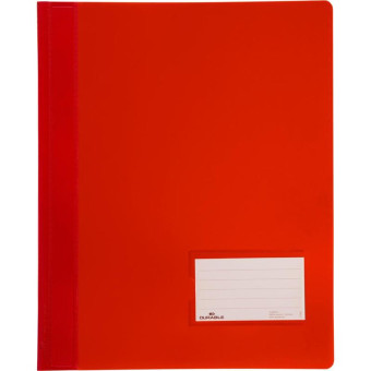 Скоросшиватель пластиковый Durable Duralux A4+ до 100 листов красный (толщина обложки 0.28 мм)