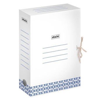 Короб архивный гофрокартон Attache на 2-х завязках (256x75x320 см) синий до 750 листов