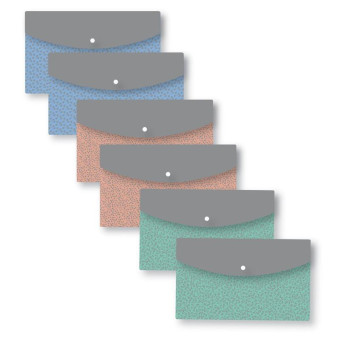 Папка-конверт на кнопке Attache Fleur A5+ 180 мкм (6 штук в упаковке)