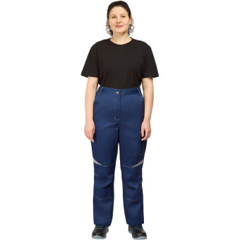 Брюки рабочие летние женские л23-БР с СОП синие/васильковые (размер  44-46, рост 170-176)