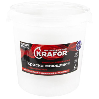 Краска для стен Krafor белая глубокоматовая 40 кг (917)