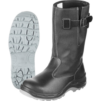 Сапоги рабочие Профи NEW 70К МП ПУ-ТПУ натуральная кожа черные с металлическим подноском размер 36