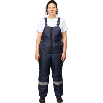 Полукомбинезон рабочий зимний женский з46-ПК с СОП синий (размер 56-58, рост 158-164 см)