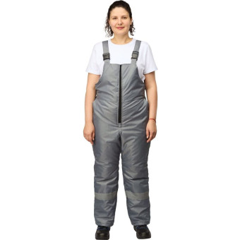 Полукомбинезон рабочий зимний женский з46-ПК с СОП серый (размер 40-42,  рост 182-188)