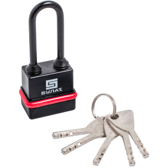 Замок навесной всепогодный Булат ВС 3-Н45-01 ПЛ 5 класс 46 мм черный