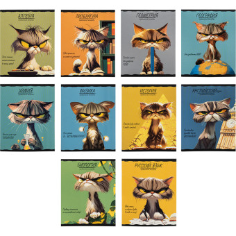 Тетрадь предметная Проф-пресс А5 48 листов с рисунком комбинированная  (10  штук в упаковке)