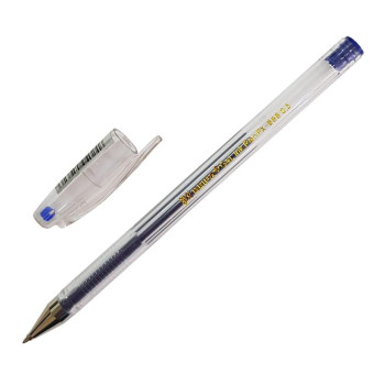 Ручка гелевая Beifa синяя (прозрачный корпус, толщина линии 0.5 мм)