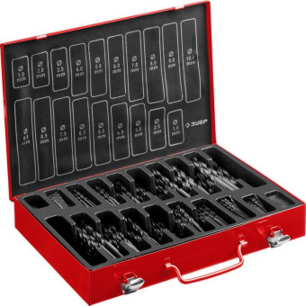 Набор сверл спиральных по металлу Зубр Мастер 370 предметов (29605-H370)