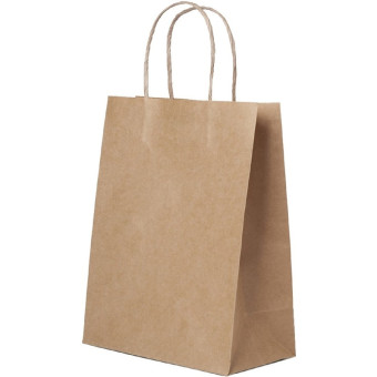 Крафт-пакет бумажный коричневый с кручеными ручками 33х18х34.5 см  80г/кв.м (200 штук в упаковке)