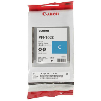 Картридж струйный Canon PFI-102C 0896B001 голубой оригинальный