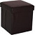 Пуф Куба складной с ящиком для хранения черный (искусственная кожа,  370x370x400 мм)