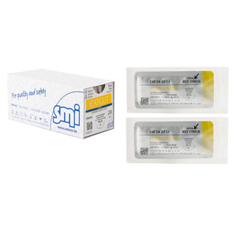 Шовный материал SMI Кетгут 2/0 75 см колющая игла 26 мм 1/2 1350126 (12  штук в упаковке)