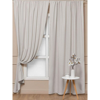 Комплект штор Amore Mio Блэкаут однотонный 6668-002 (2 портьеры 150x270 см) шампань Комплект штор Amore Mio Блэкаут однотонный 6668-002 (2 портьеры 150x270 см) шампань