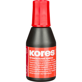Краска штемпельная Kores красная на водно-масляной основе 28 г